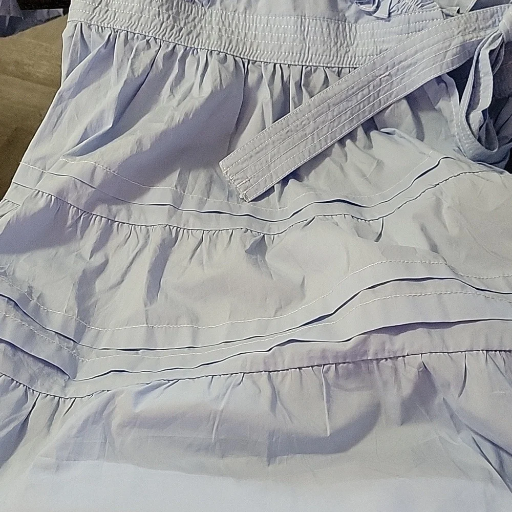 NWT Vestique Light Blue Ruffle  Wrap Size Small Dress - Picture 7 of 7